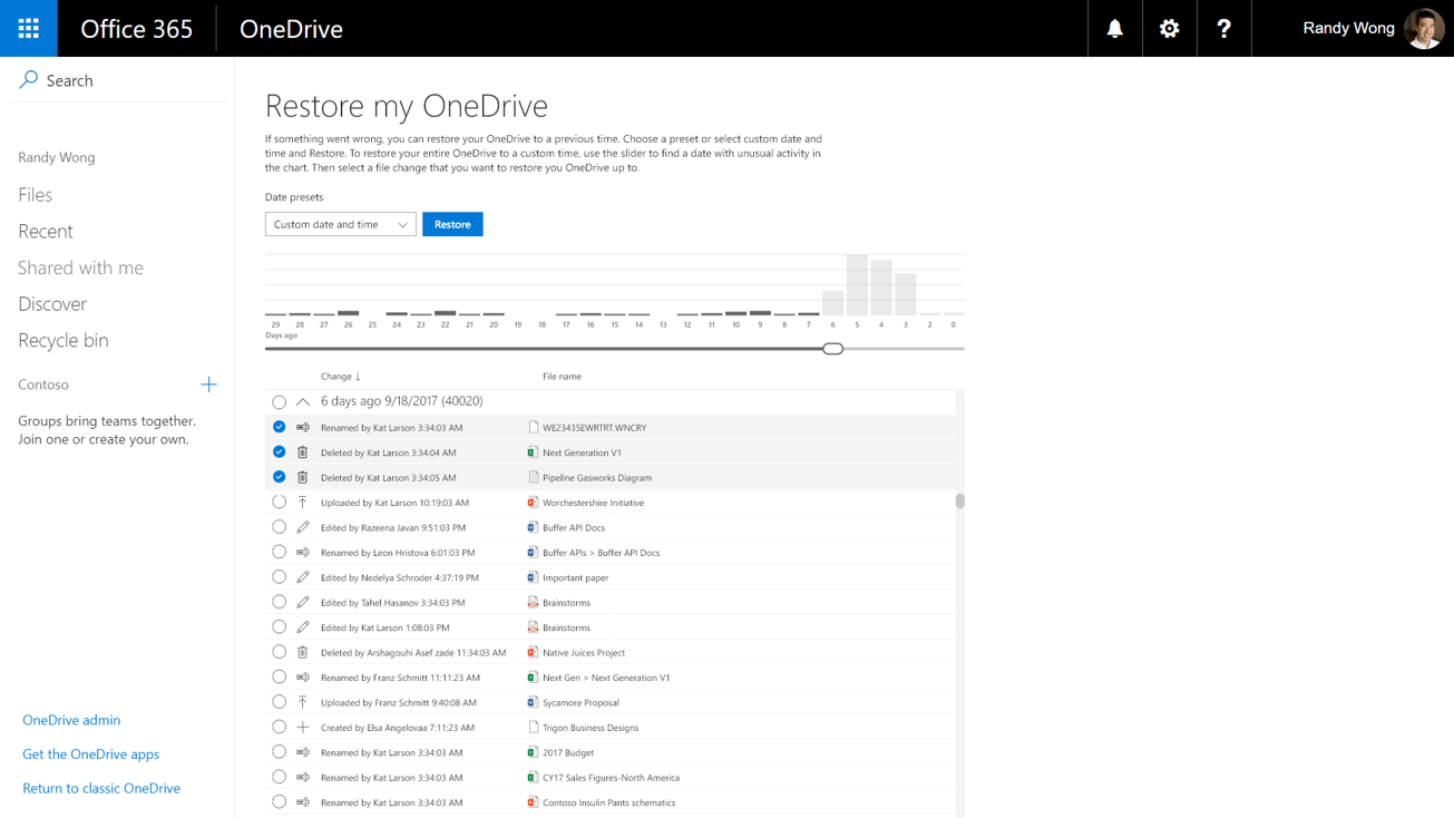 OneDrive File Restore